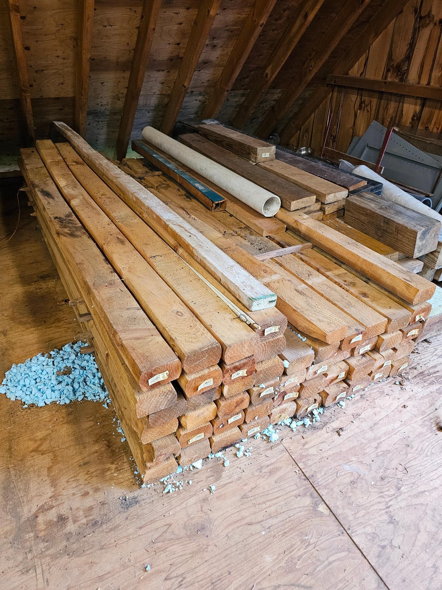 Lot of 96.5" Long Wooden Fence Posts (1 of 5)