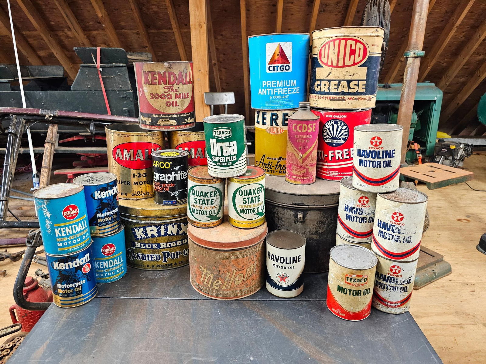 Collection of Vintage Oil Cans and Grease Tins (1 of 12)