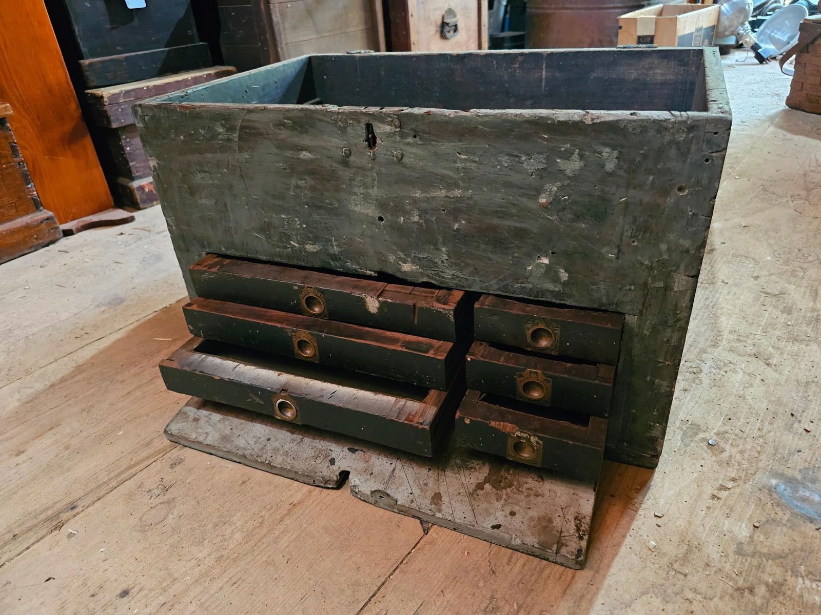 Antique Multi-Drawer Wooden Tool Chest (1 of 14)