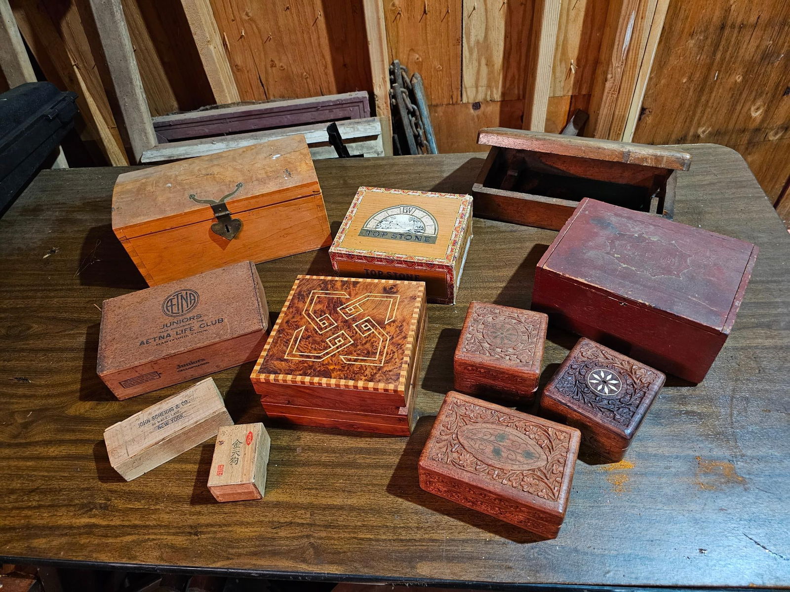 Collection of Small Vintage Wooden Boxes (1 of 20)