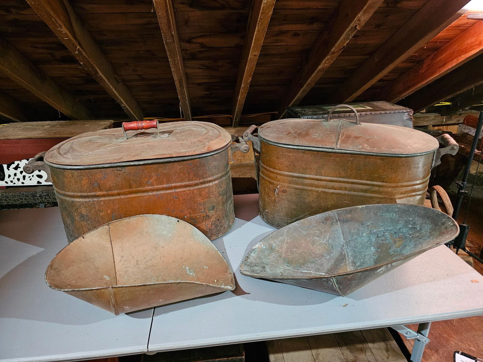 Antique Copper Boilers & Grain Scoops (1 of 14)
