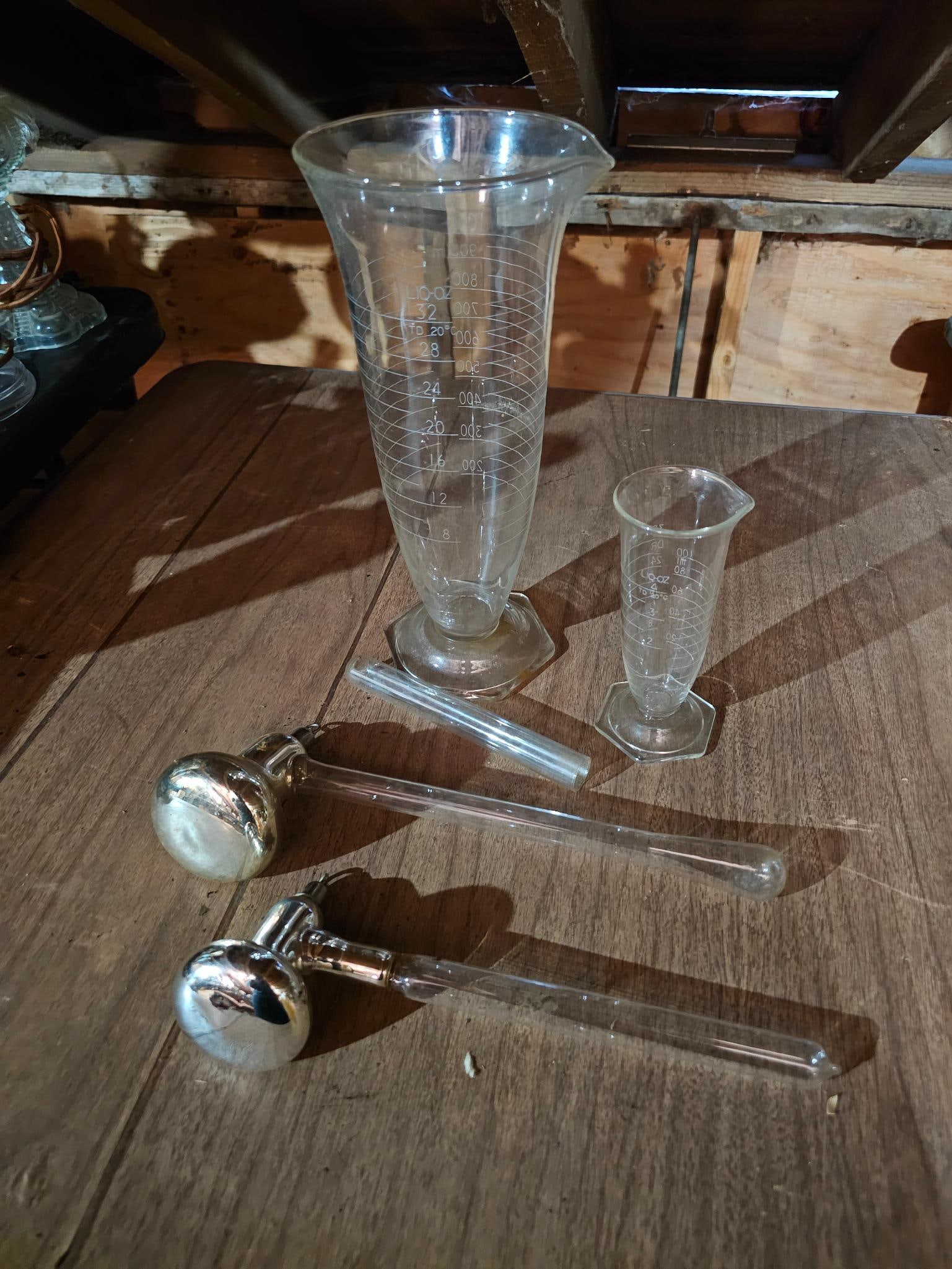 Antique Glass Medical Beakers & More (1 of 7)