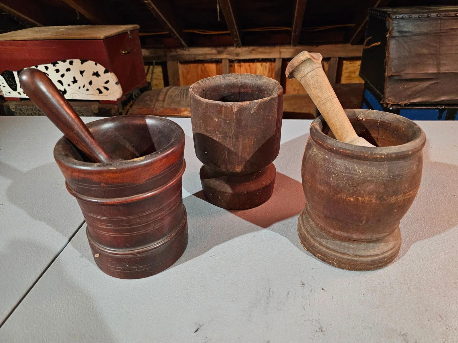 Collection of Wooden Mortar and Pestles (1 of 9)
