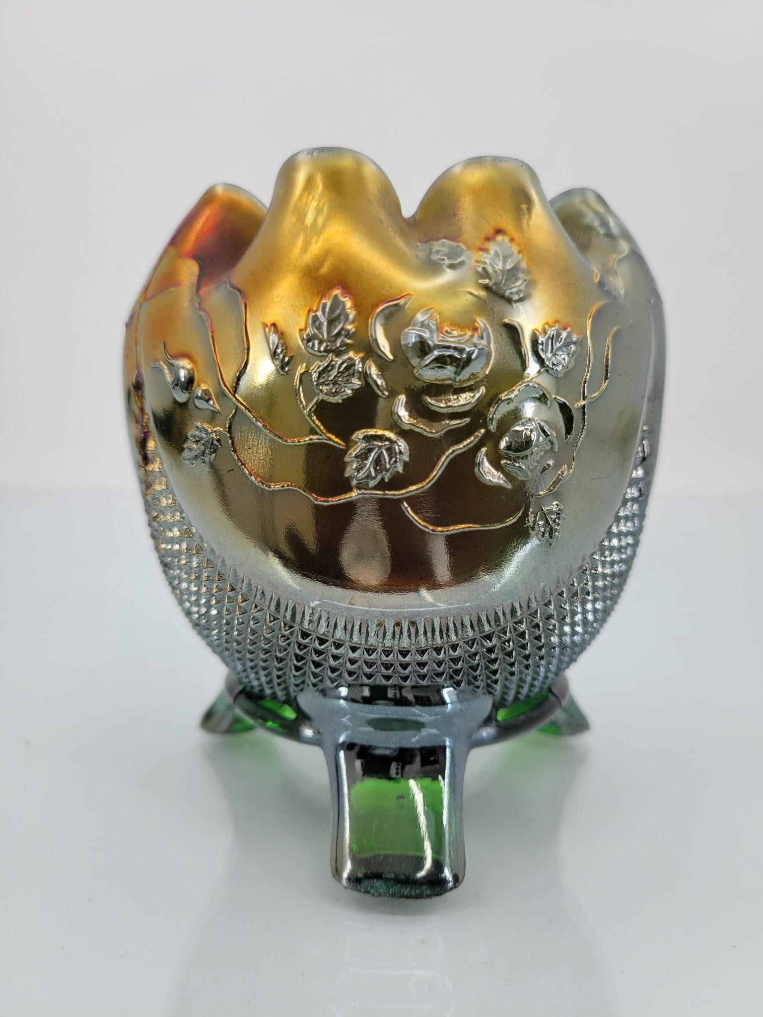 Northwood Emerald Greed Fine Cut & Roses Bowl (1 of 9)