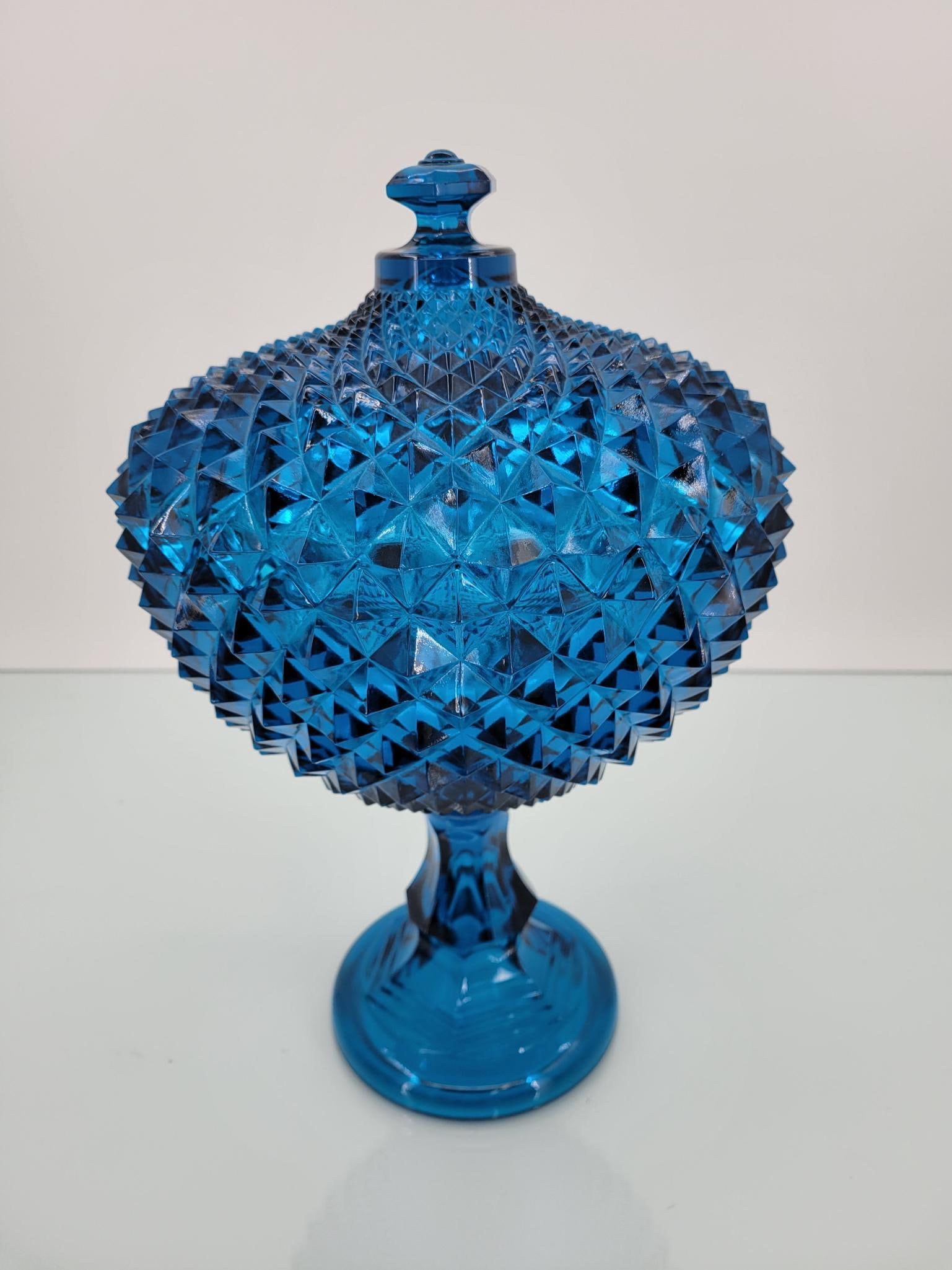 Huge Westmoreland Bermuda Blue Sawtooth Candy Dish (1 of 16)