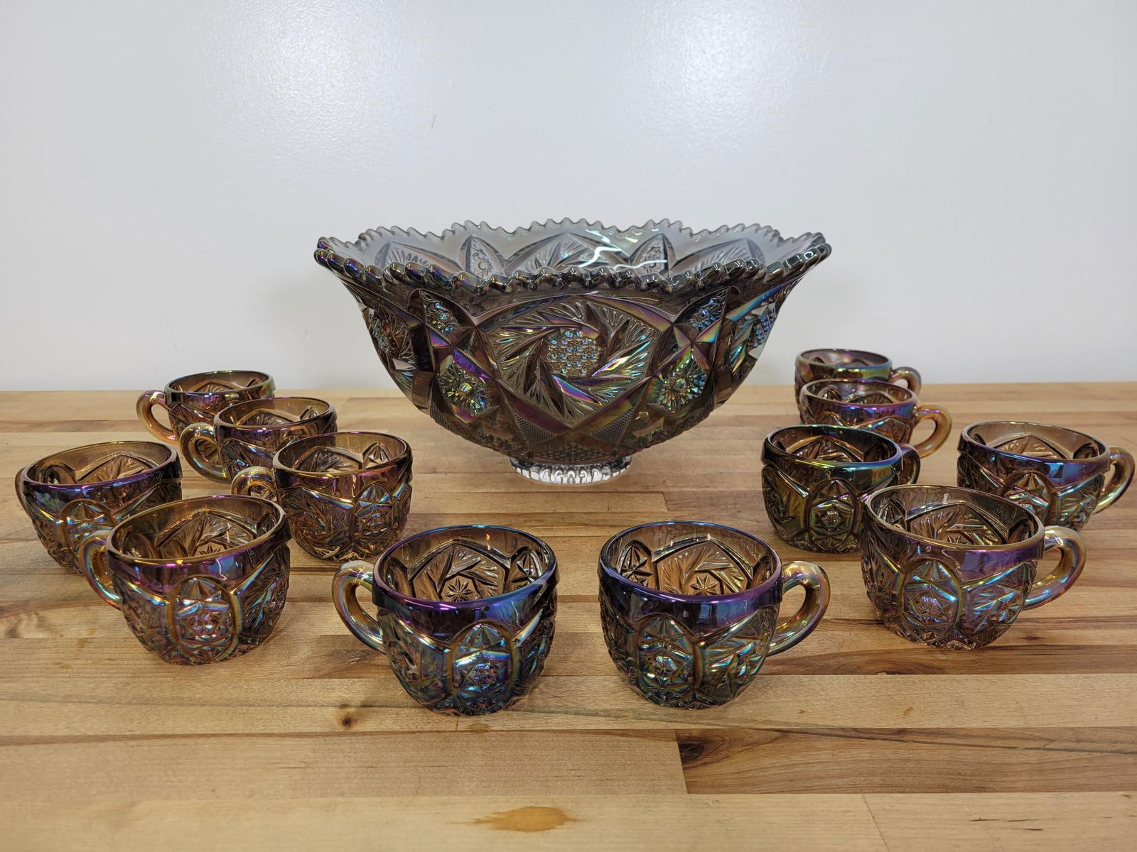 Imperial Smoke Hobstar Punch Bowl Set (1 of 20)