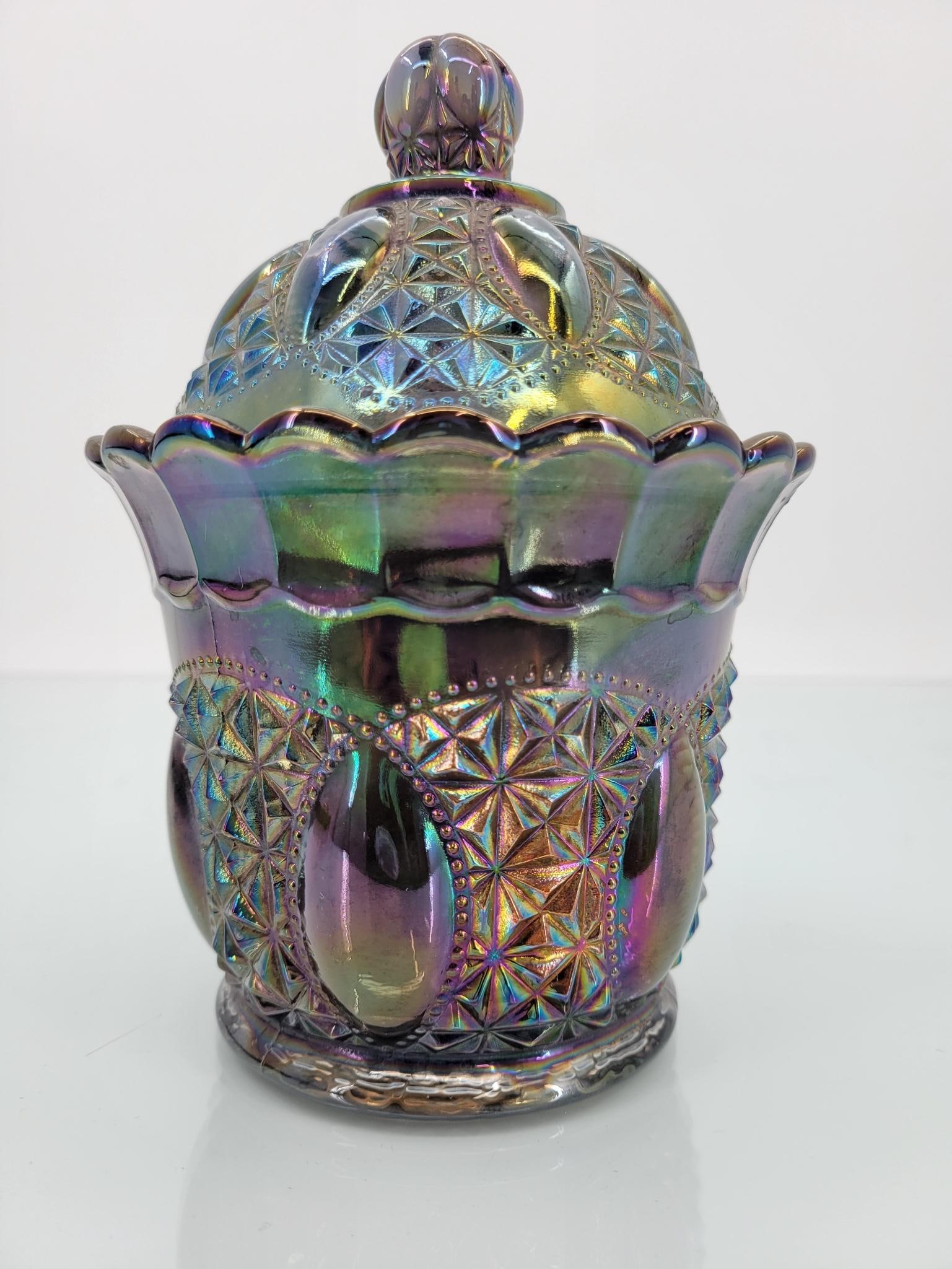 Imperial Oregon Blue Beaded Jewels Biscuit Jar (1 of 10)