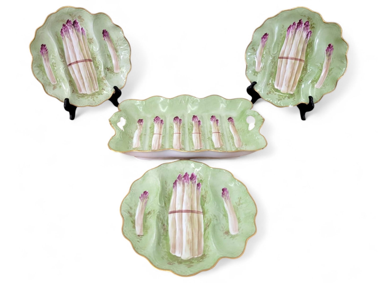 Fine Painted Limoges Asparagus Plate & Tray Set (1 of 18)