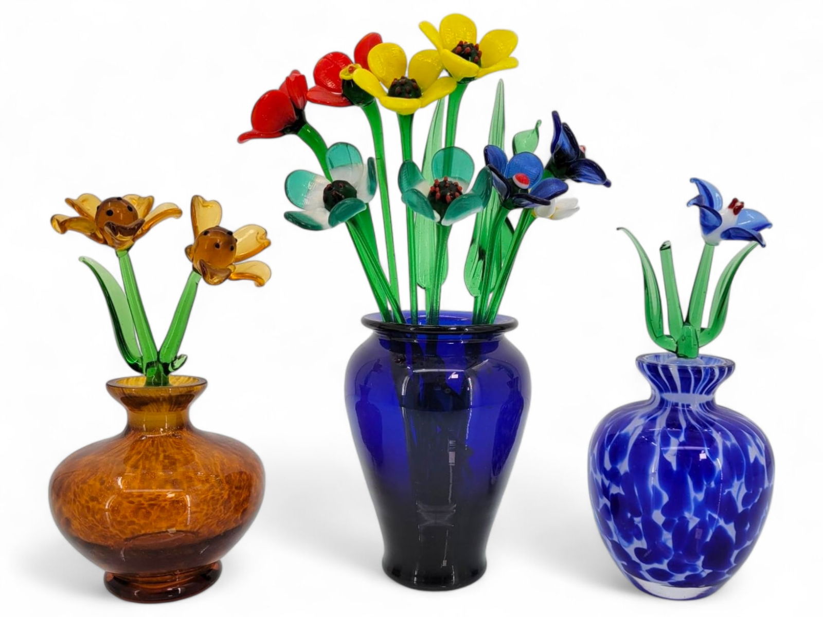 Trio of Murano Glass Flower Vases (1 of 17)