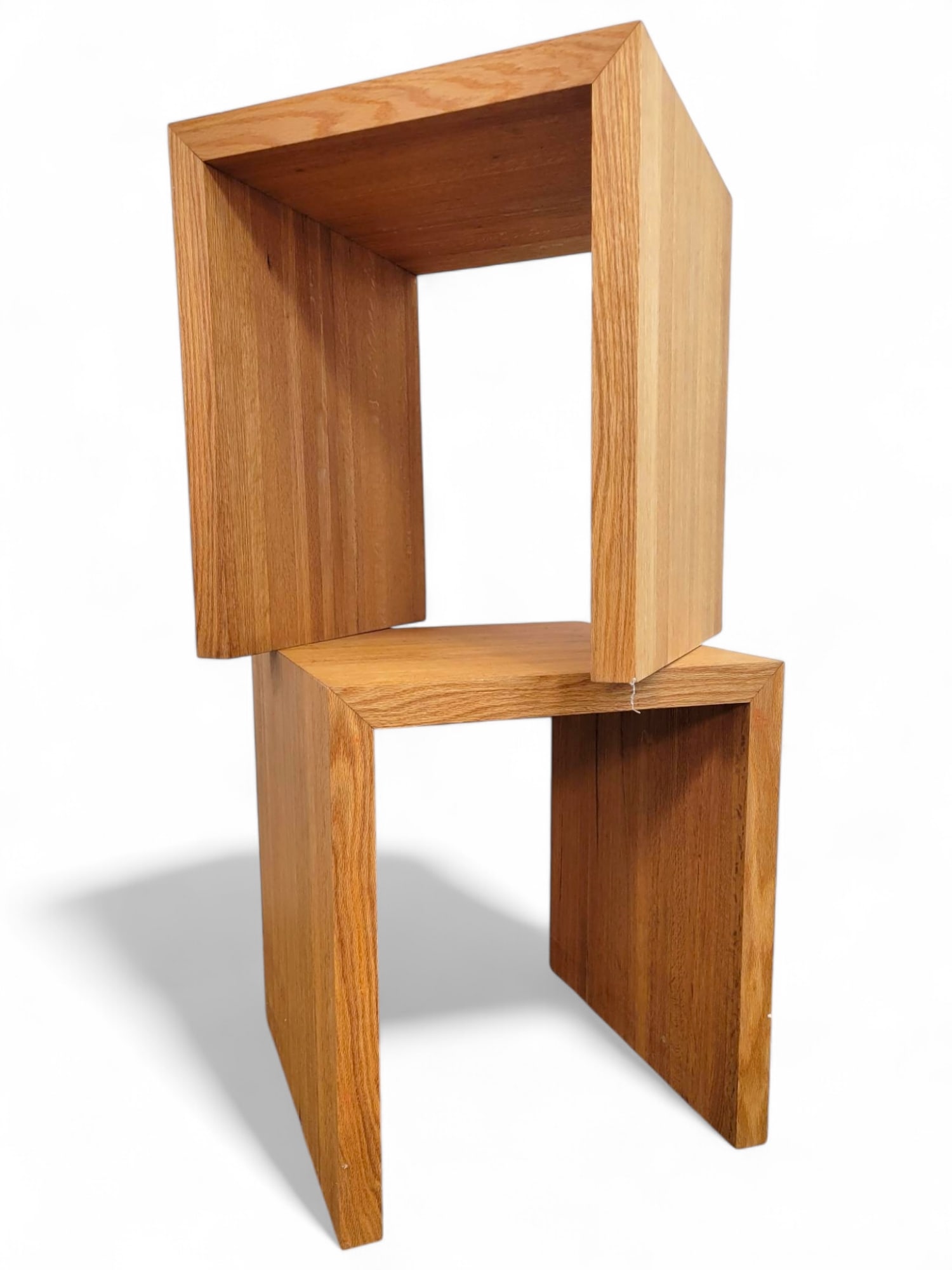 2pc Modern Minimalist Wood Side Table / Stands (1 of 10)