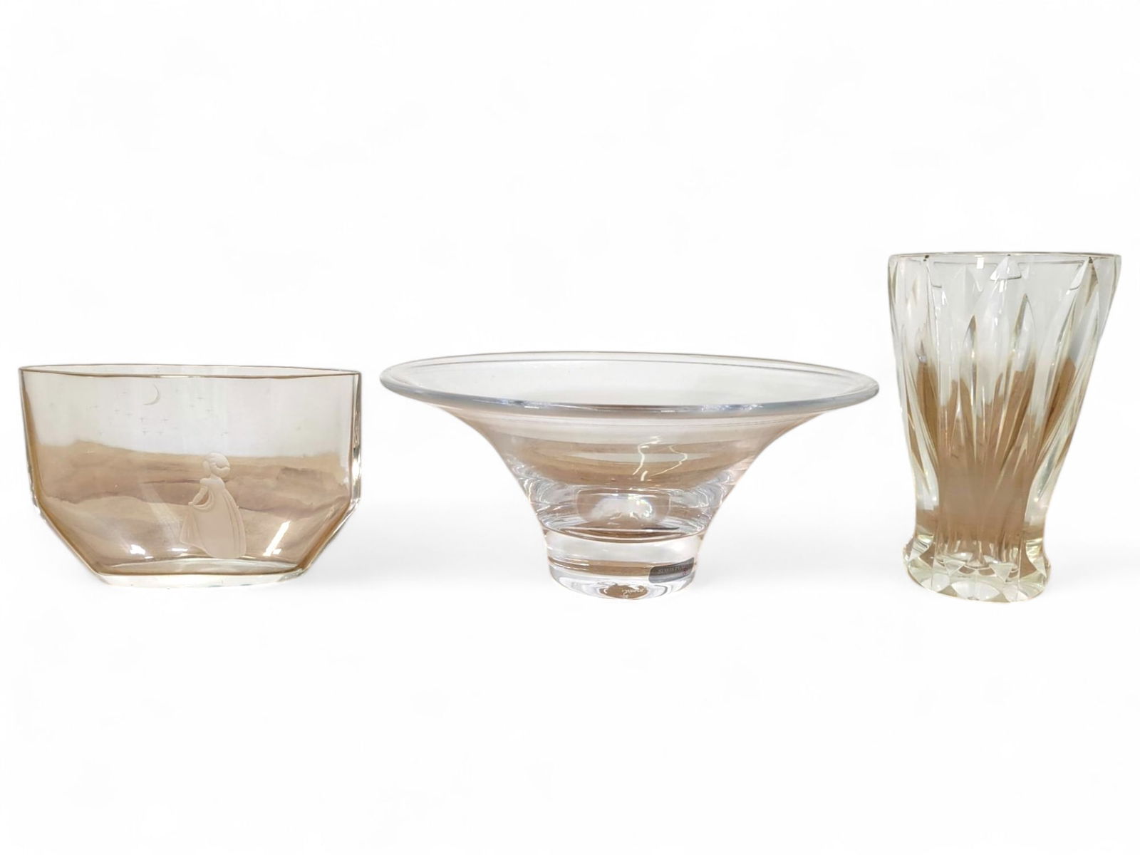 Lot of 3 Assorted Clear Crystal Vases (1 of 15)