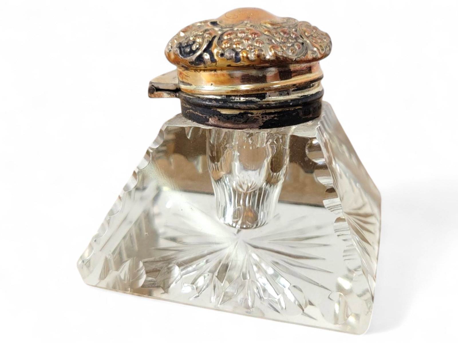 Antique 19th Century Cut Glass Inkwell (1 of 9)