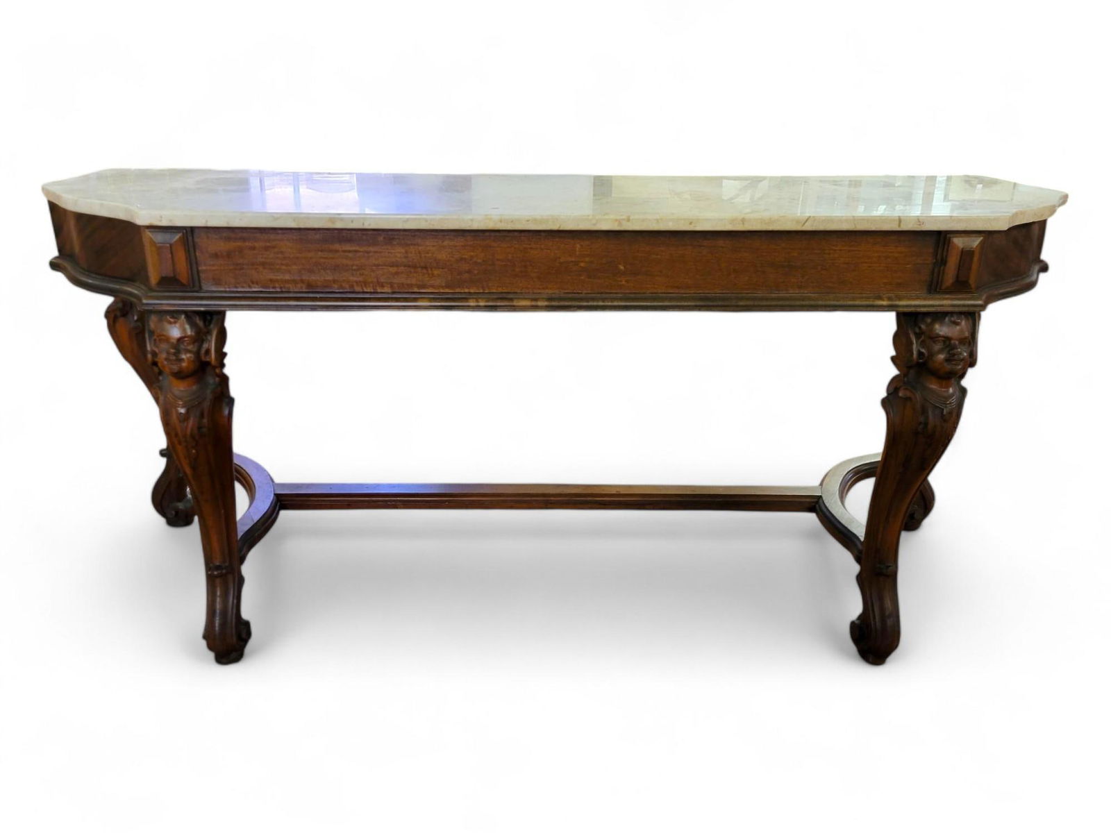 Antique Marble-Top Carved Console Table (1 of 20)