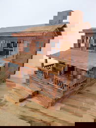Large 2 Story Primitive Antique Wooden Doll House