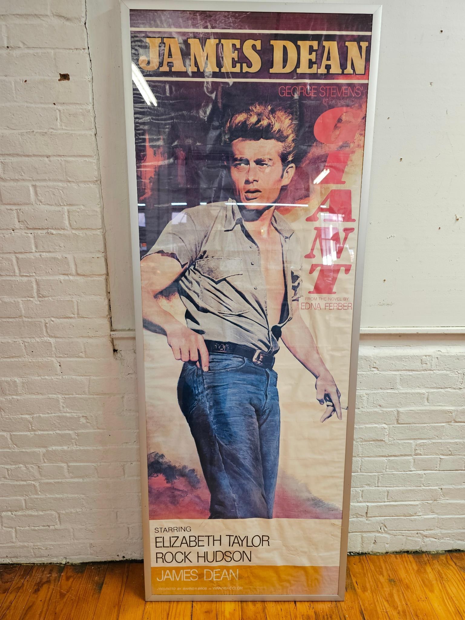 Large Vintage James Dean Movie Poster "Giant" - 1986 (1 of 8)
