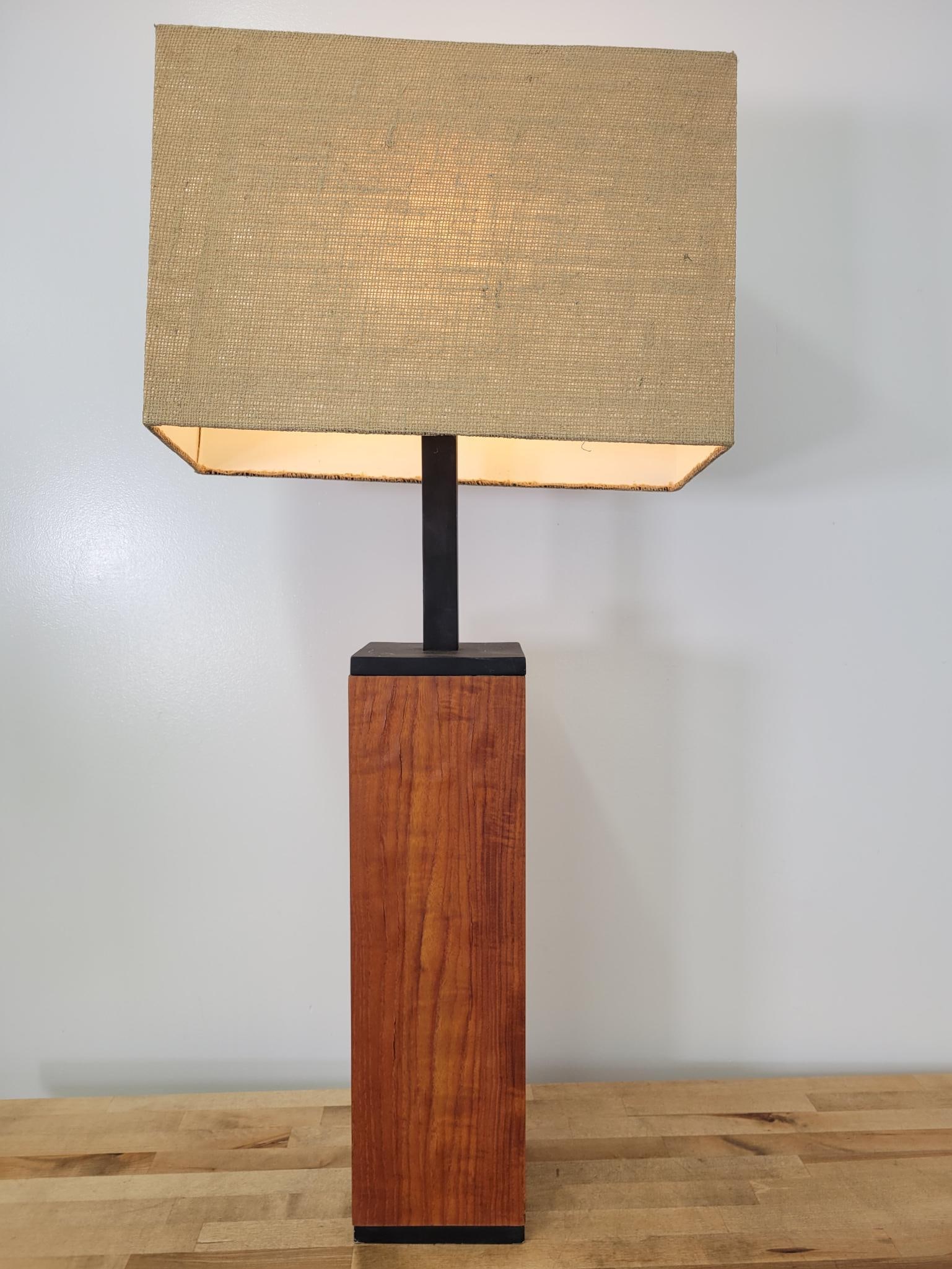 Vintage MCM Paul Evans Attributed Wood Block Table Lamp (1 of 15)