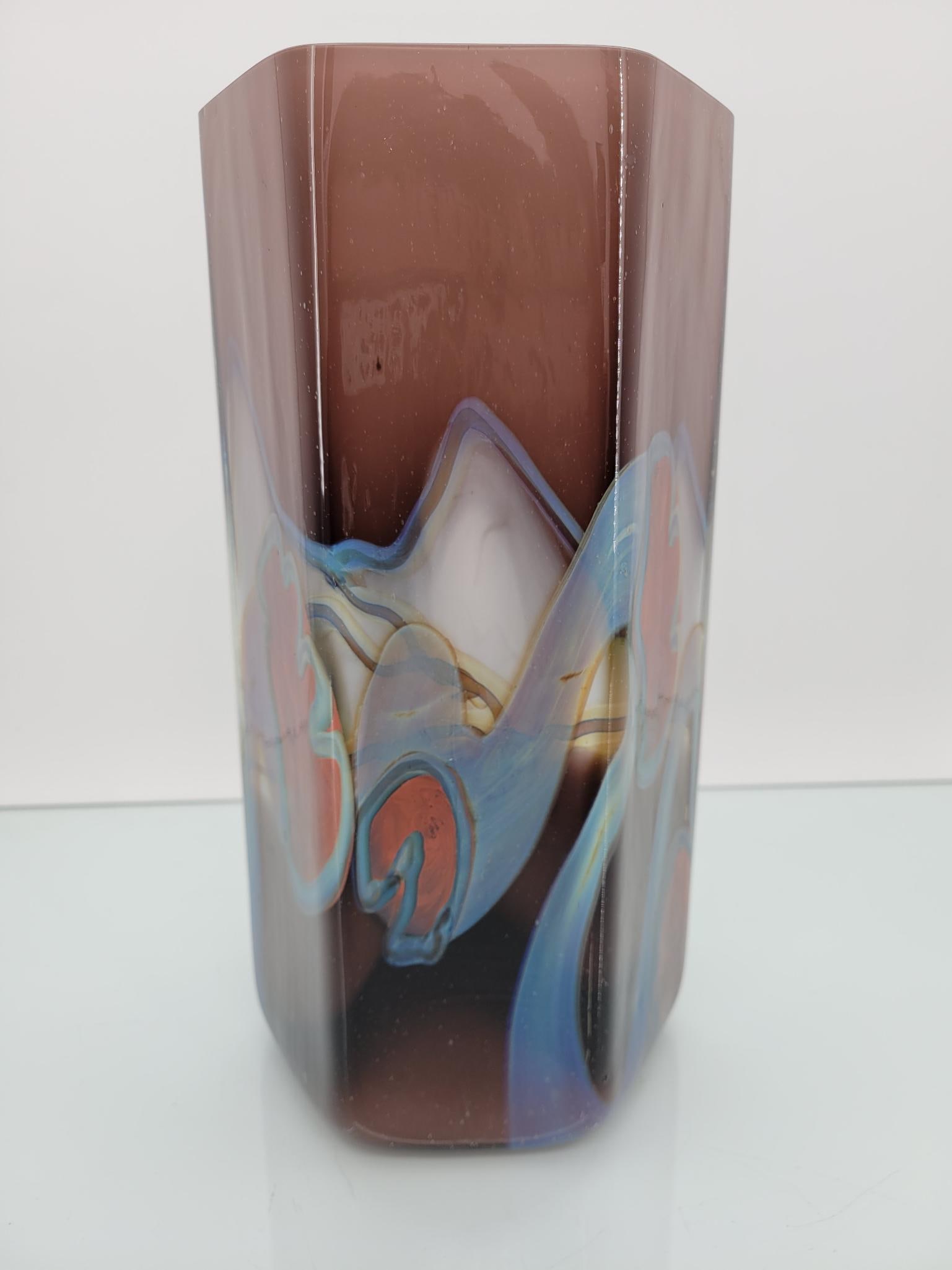 Signed "Daniel Edler" Art Glass Vase - Dated 1982 (1 of 9)