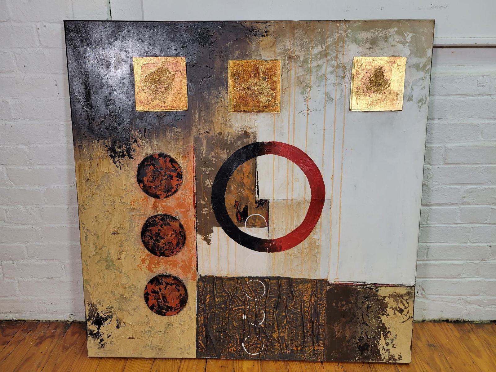 Abstract Mixed Media Art Print on Canvas (1 of 3)