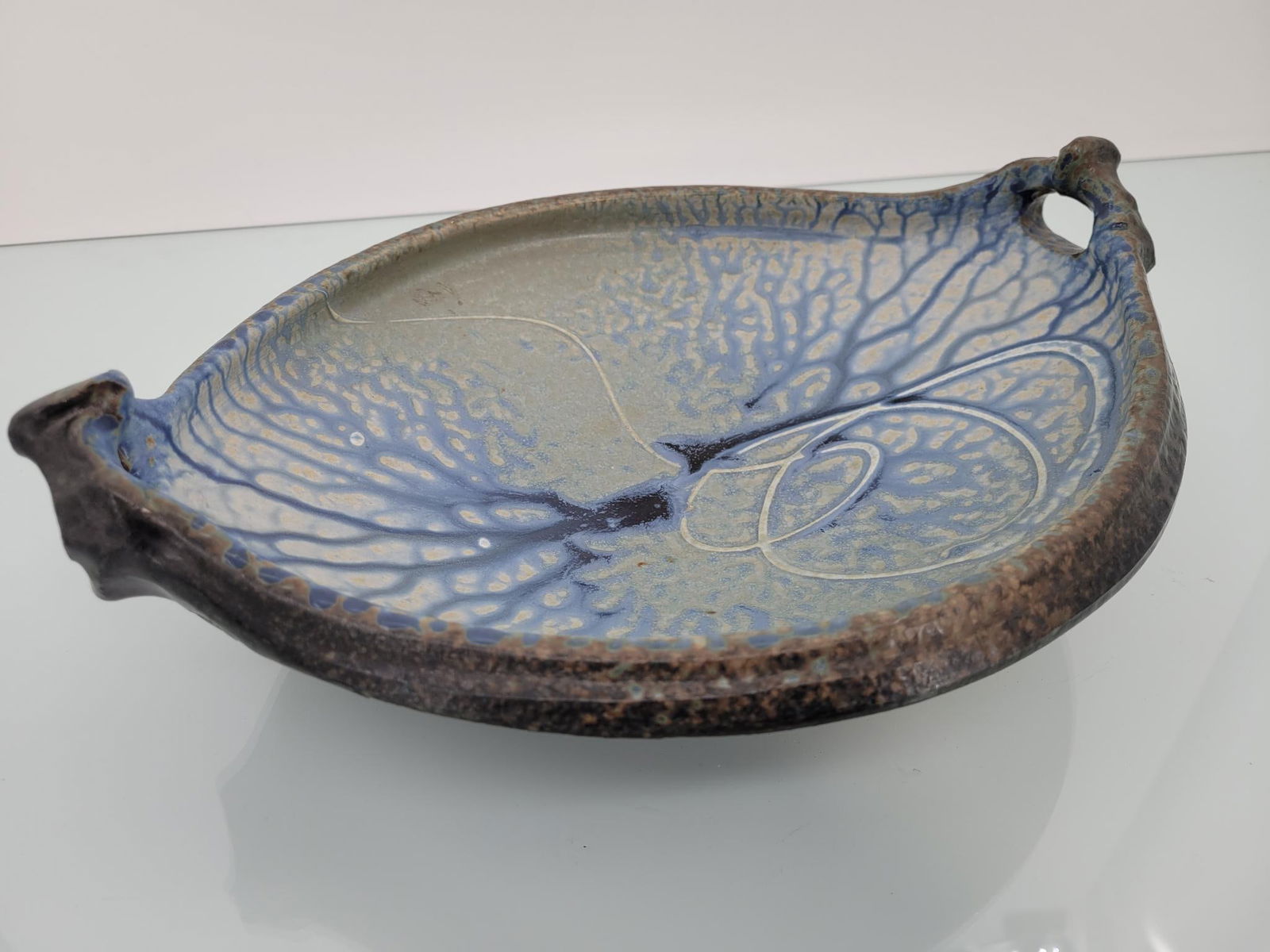 Studio Art Pottery Leaf Bowl - Signed (1 of 8)