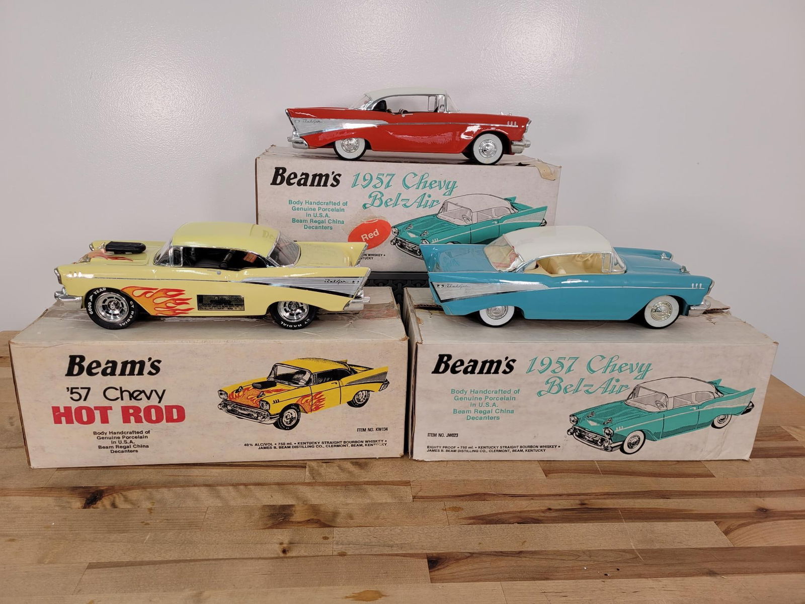 Lot of 3 Jim Beam 57' Chevy Model Car Decanters (Empty) (1 of 8)