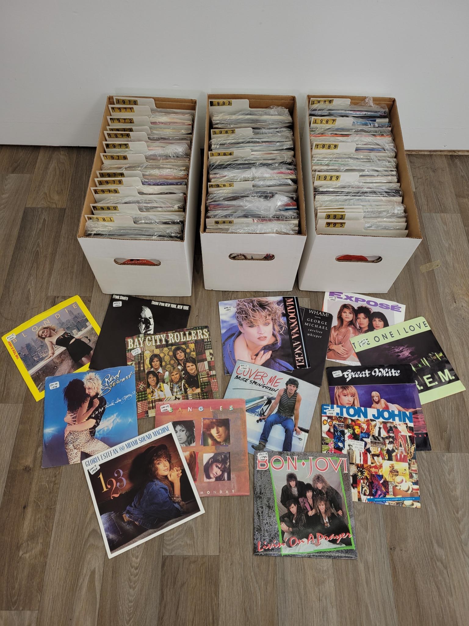 Collection of 1970's & 80's 45 rpm Records - 3 Bulk Cases - Lot 3 (1 of 17)