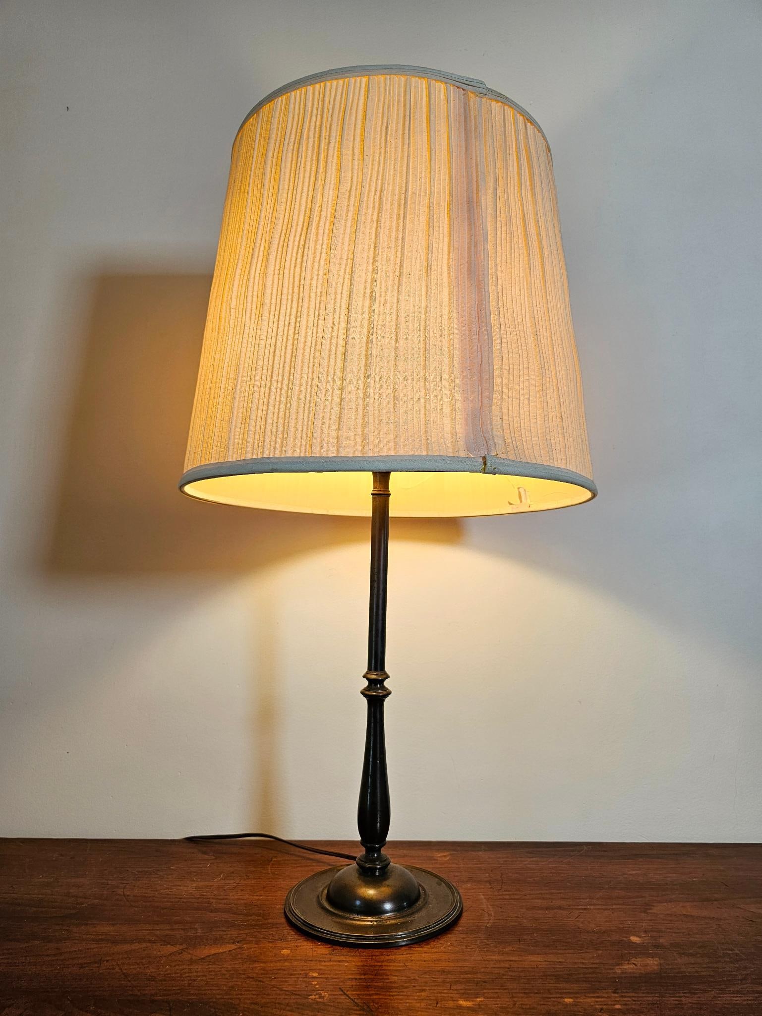 Antique Early 20th C. Bronze Candlestick Table Lamp (1 of 8)