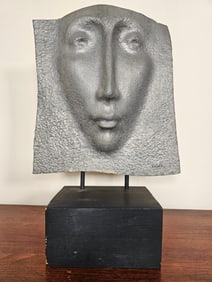 Signed James R. Caudle (American 1920-2010) Lead Face Sculpture