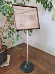 Antique Standing Museum Placard for a Dinosaur Skeleton