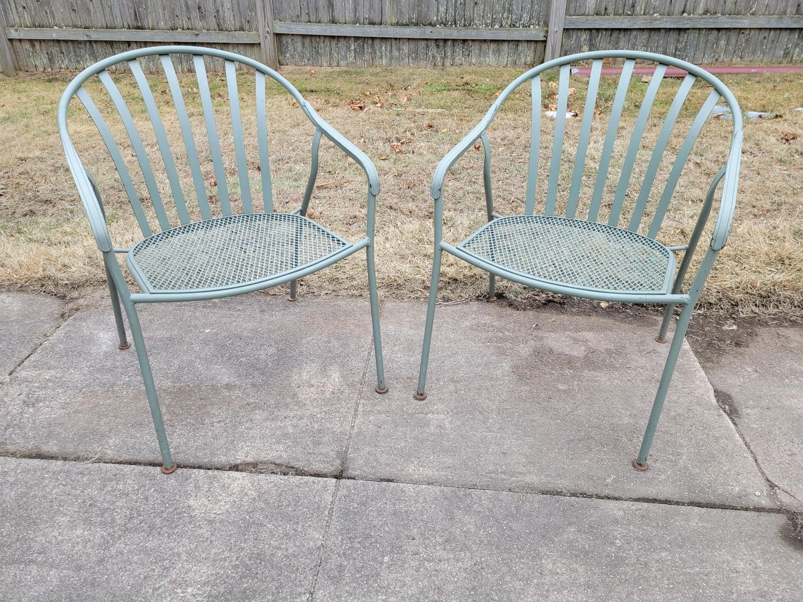 2pc Woodard Valencia Iron Outdoor Patio Chairs (1 of 17)
