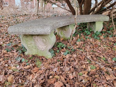 Antique Concrete Garden Bench