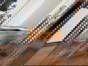 Minimalist Contemporary Art Deco Chrome Fireplace Andirons