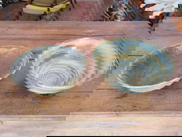 Vintage Glazed Studio Art Pottery Bowls - 2pcs