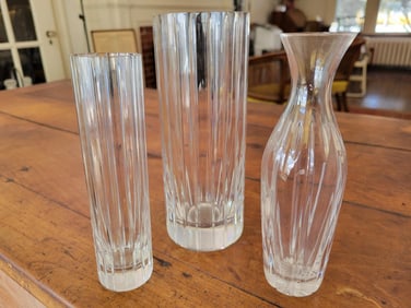 Lot of 3 Baccarat Crystal Vases
