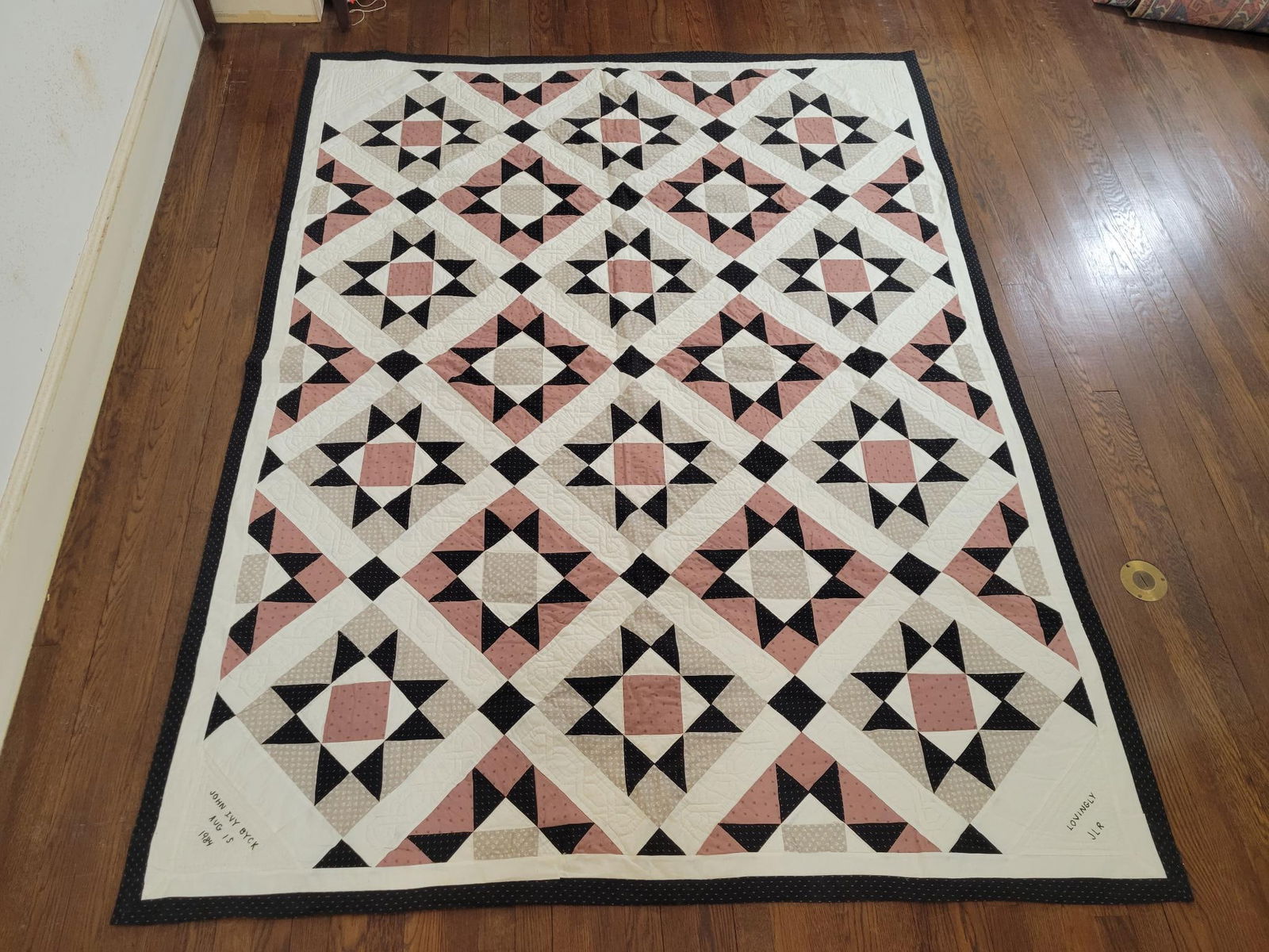 Vintage Patchwork Quilt Blanket - 87" x 67" (1 of 14)