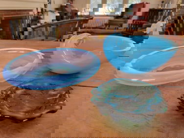 3pc Estate Lot of Vintage Art Glass - Murano, Vintage, Opalescent