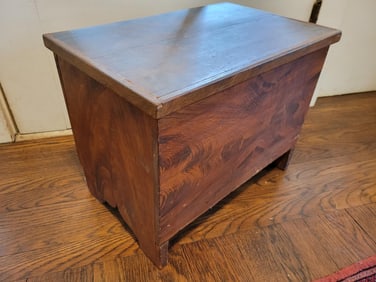 Small Antique 19th C. Grain Painted Storage Chest