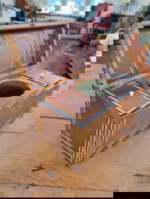 Antique 19th C. English Inlaid Mahogany Tea Caddy