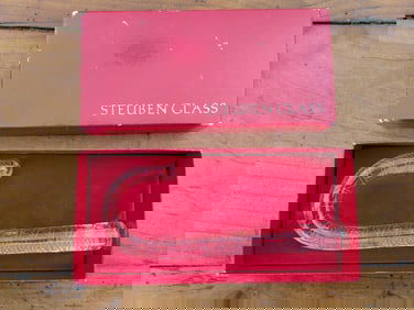 Vintage 1980s Steuben Glass Crystal Candy Cane Ornament