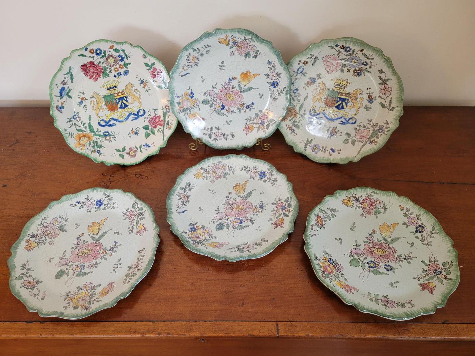 6 Antique Ca. 1800s French Faience Plates (1 of 13)