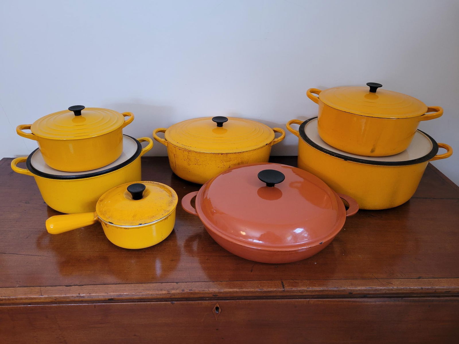 7pc Vintage Yellow Le Creuset Enameled Cast Iron Cookware Lot (1 of 20)