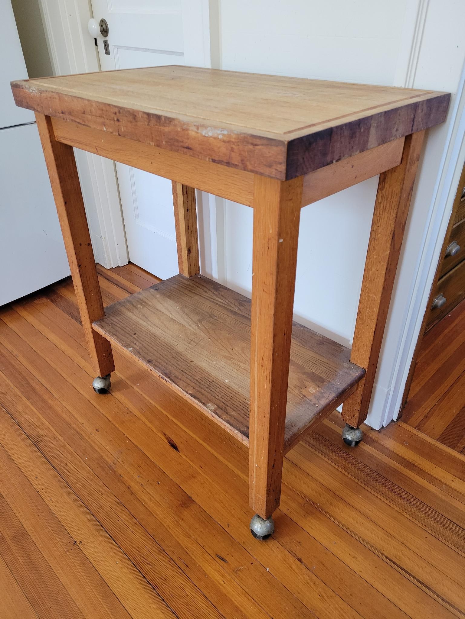 Vintage Rolling Butchers Block Table Island (1 of 18)