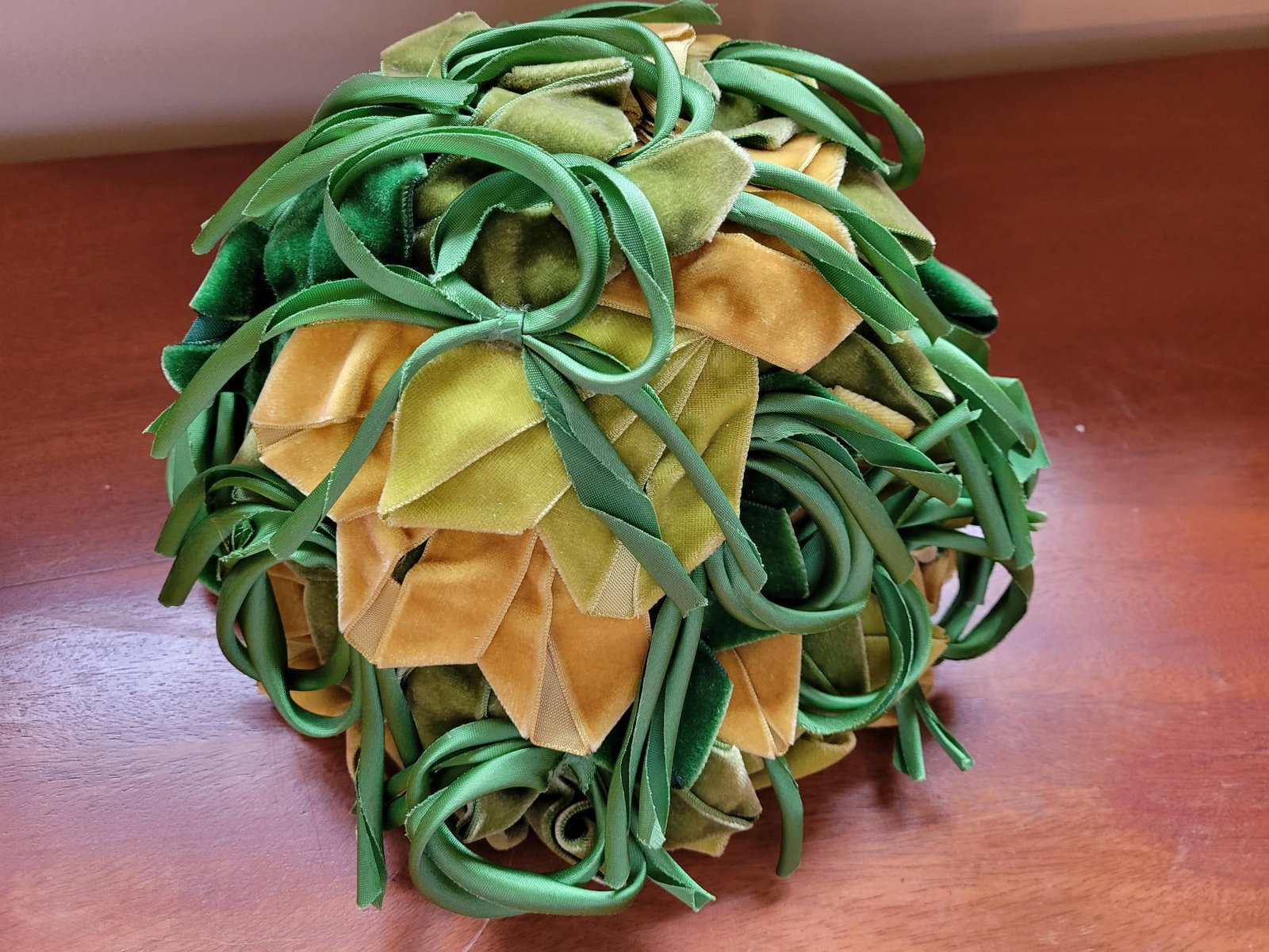 Vintage 1960s Christian Dior Green Floral Turban Hat: This lot includes a fine Vintage 1960s Christian Dior Green Floral Turban Hat. The hat is clearly tagged inside, and is in good vintage condition offered as found in the attic cedar chest.&