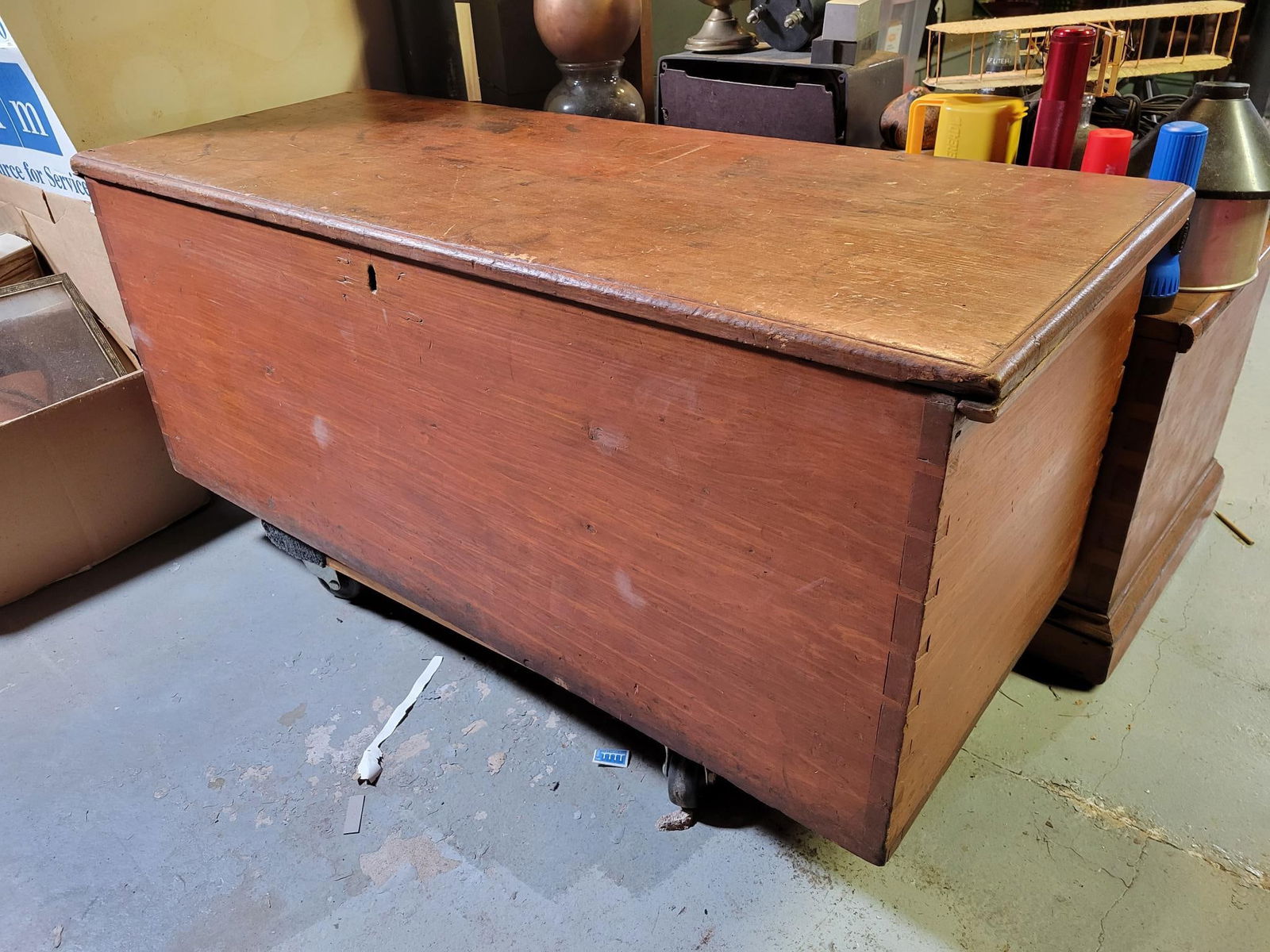 Dated 1802 - Antique Wooden Tool / Blanket Chest (1 of 14)