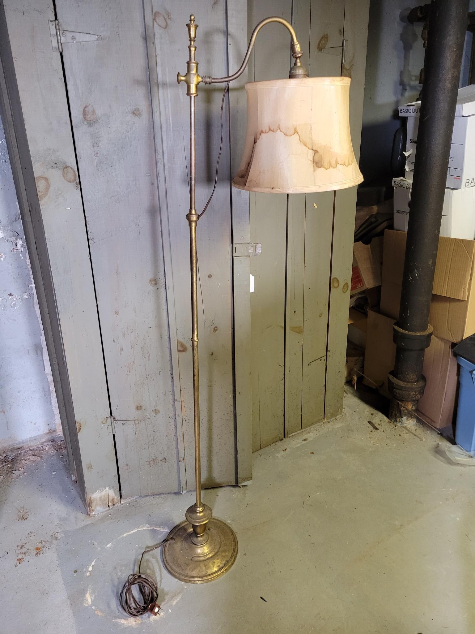 Yale University Adjustable Brass Library Floor Lamp (1 of 12)