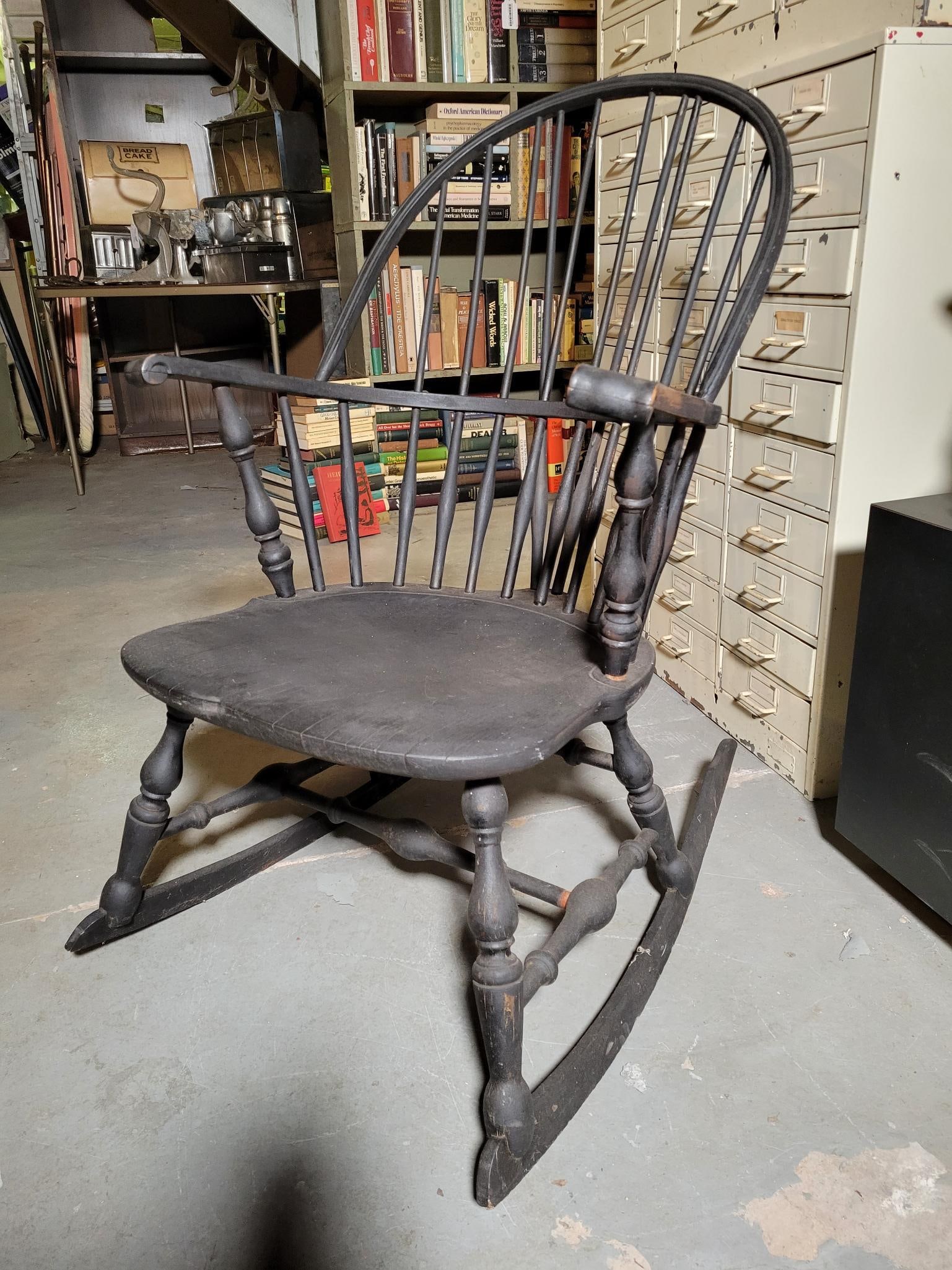 Antique 19th Century New England Windsor Rocking Chair (1 of 13)