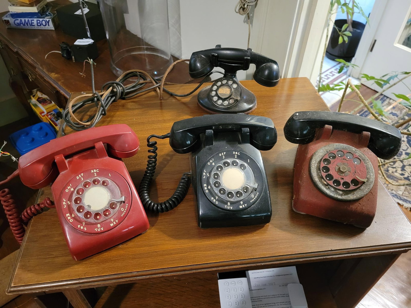 Lot of 4 Vintage Rotary Phones: This lot includes a grouping of 4 rotary phones as found in the estate. These are in various as-found condition and are completely untested. See lot photos for more information on the lots
