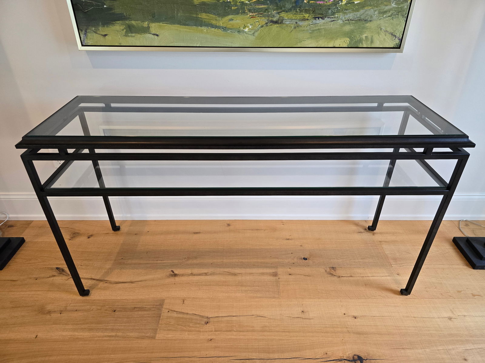 Ethan Allen Beacon Console Table - Blackened Pewter Finish, 58" (1 of 9)