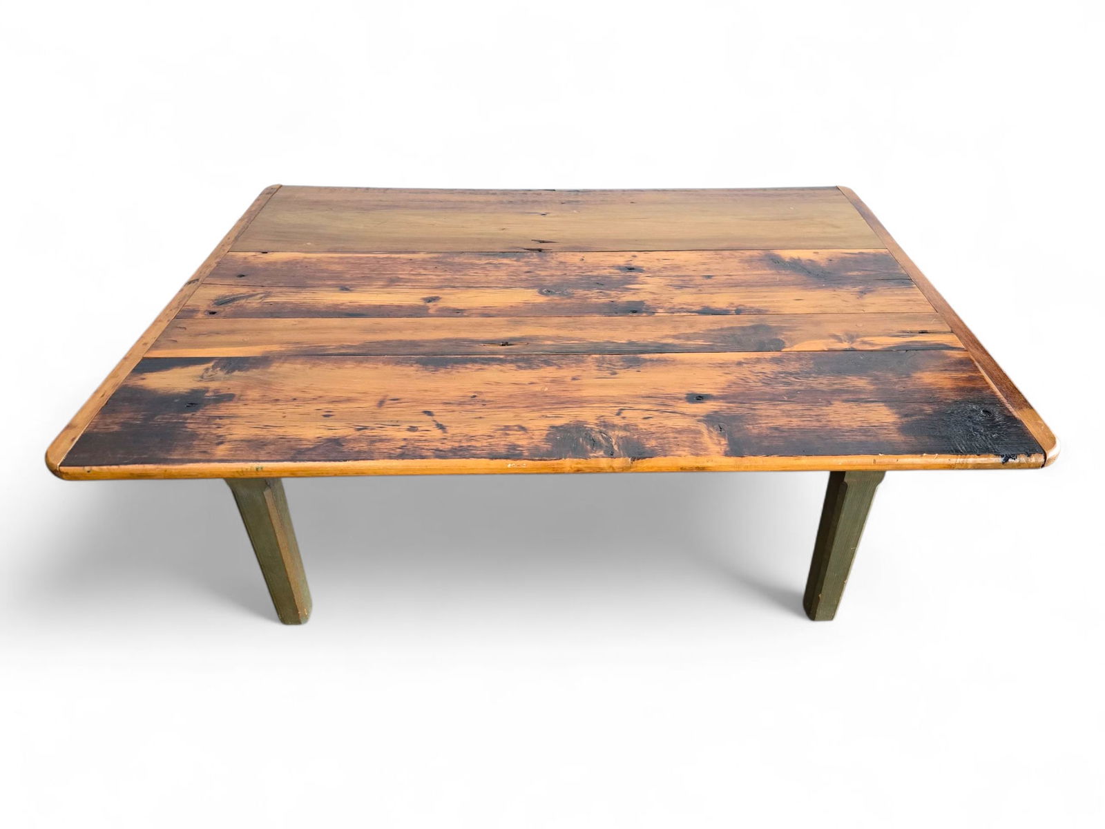 Rustic Farmhouse Style Coffee Table - Green Painted Legs (1 of 8)