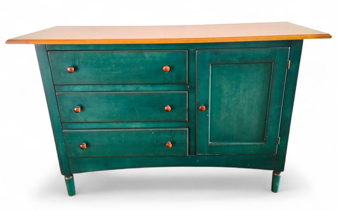 Vintage Shaker Style Green Painted Sideboard (1 of 9)