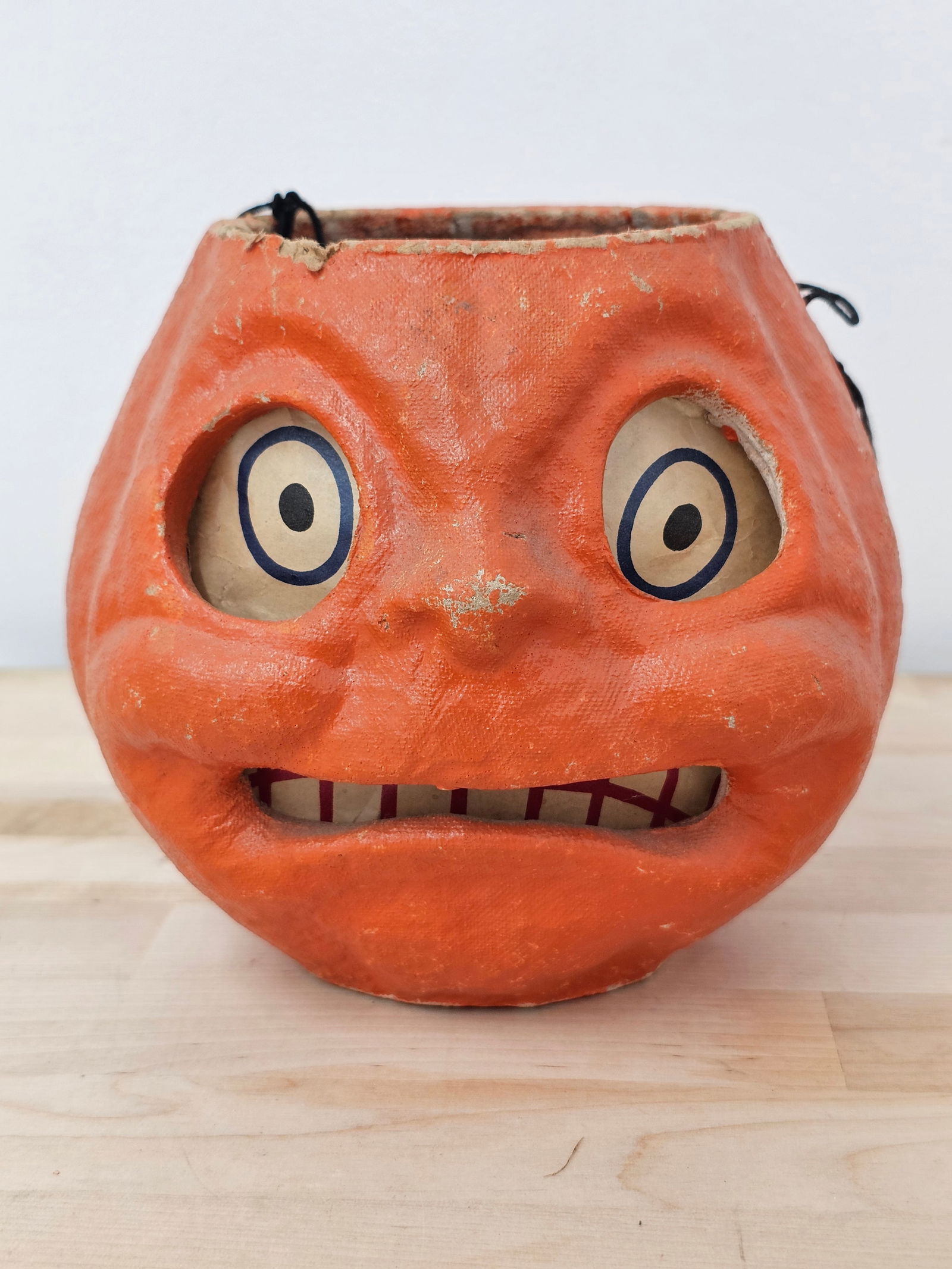 6"T Vintage Pulp Paper Mache Halloween Pumpkin Jack O Lantern (1 of 15)